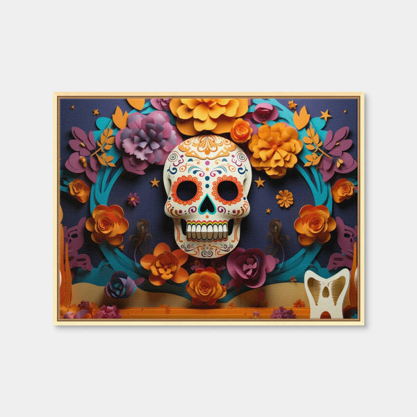 Festive Dia de los Muertos Wall Art — Framed Canvas Format preview