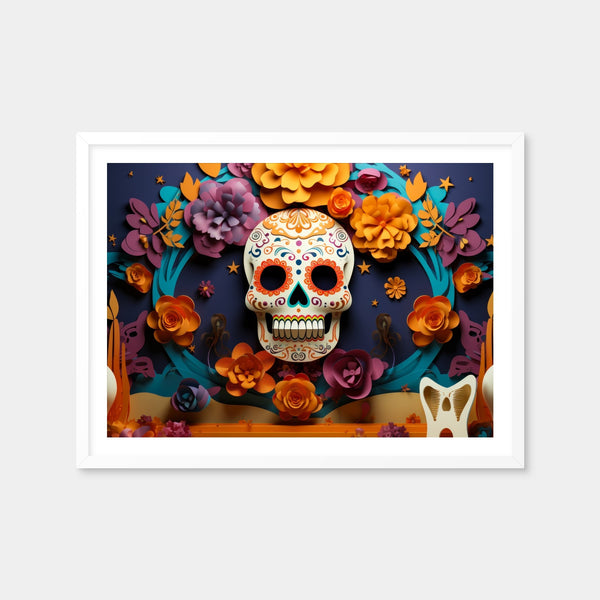 Festive Dia de los Muertos Wall Art — Framed Print Format preview