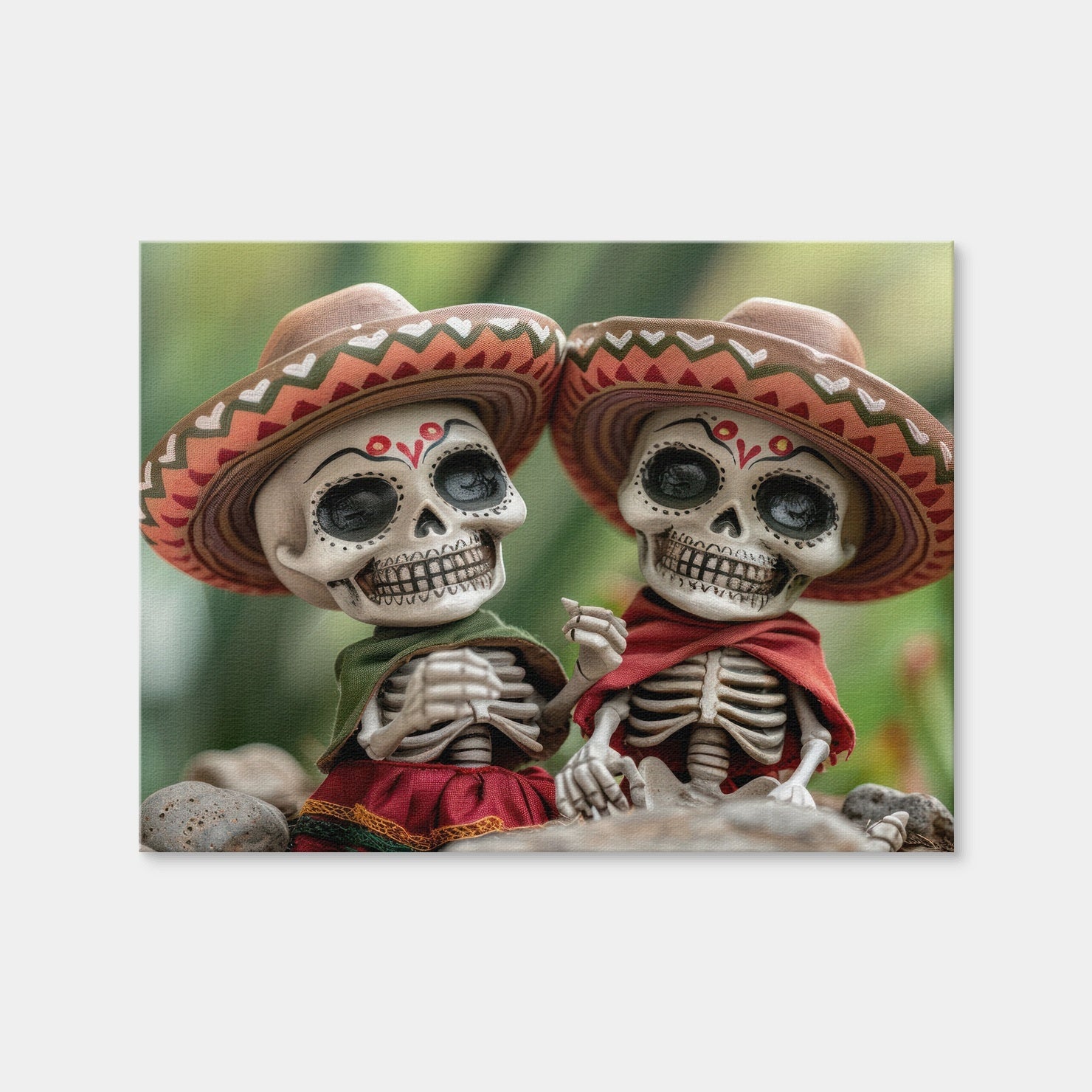 AUTO-MOCKUP WHITE | Festive Skeleton Figurines | 1 Piece | Gallery Wrap Canvas | group=4x3