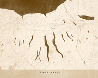 Finger Lakes Map Wall Art