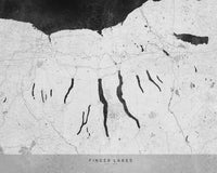 Finger Lakes Map 2 Wall Art