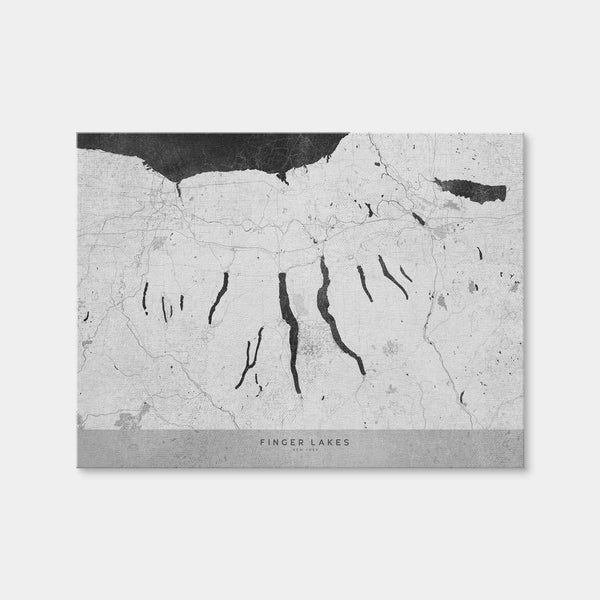 Finger Lakes Map 2 Wall Art — Canvas Wrap Format preview