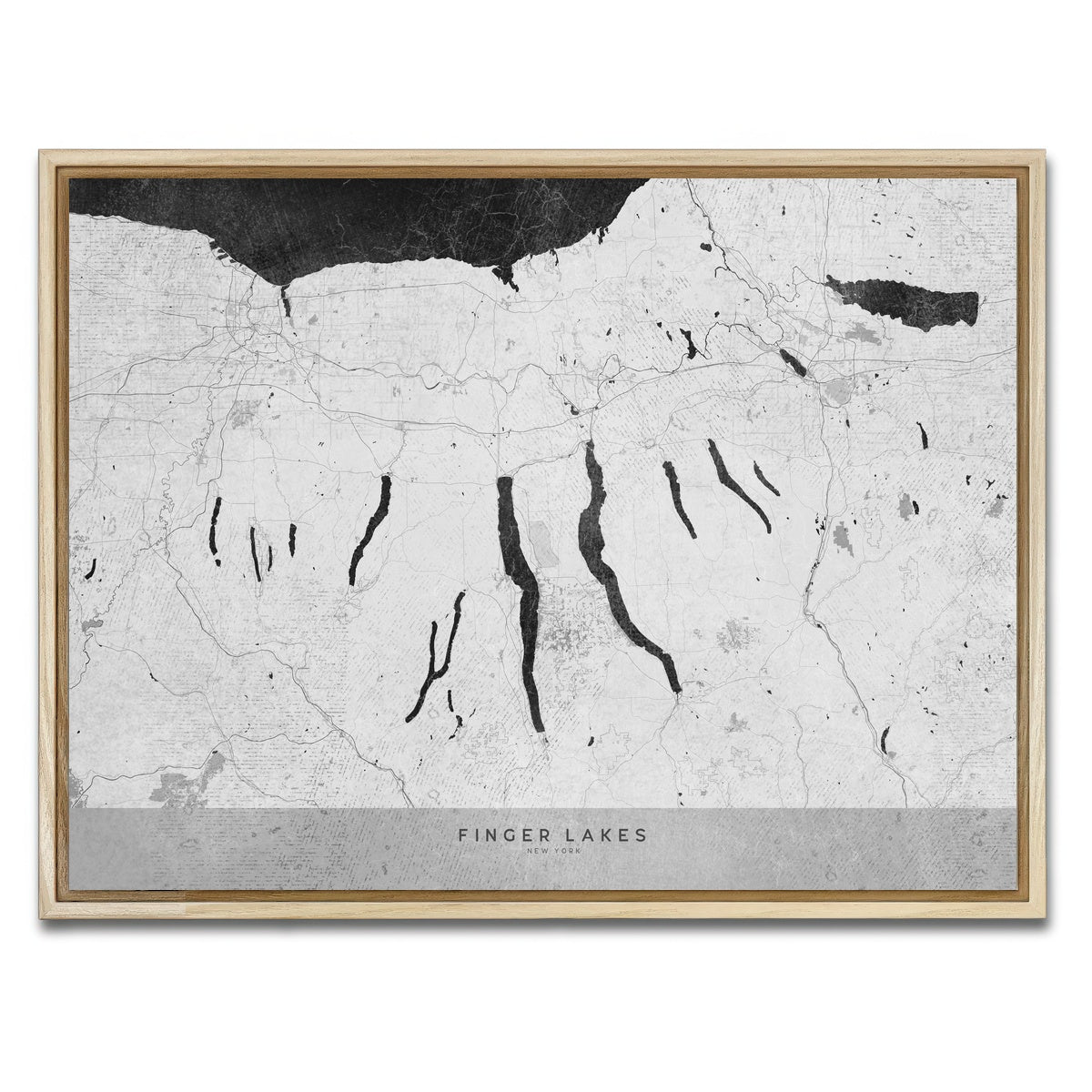 AUTO-MOCKUP WHITE | Finger Lakes Map 2 | 1 Piece | Natural Framed Canvas | group=4x3