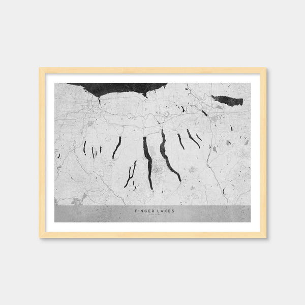 Finger Lakes Map 2 Wall Art — Framed Print Format preview