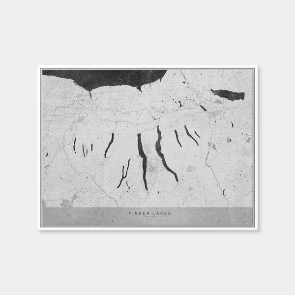 Finger Lakes Map 2 Wall Art — Framed Canvas Format preview