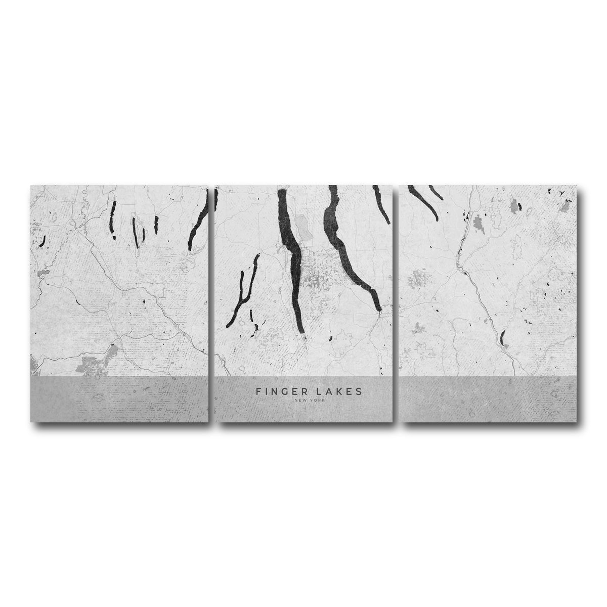 AUTO-MOCKUP WHITE | Finger Lakes Map 2 | 3 Piece | Gallery Wrap Canvas | group=18x24