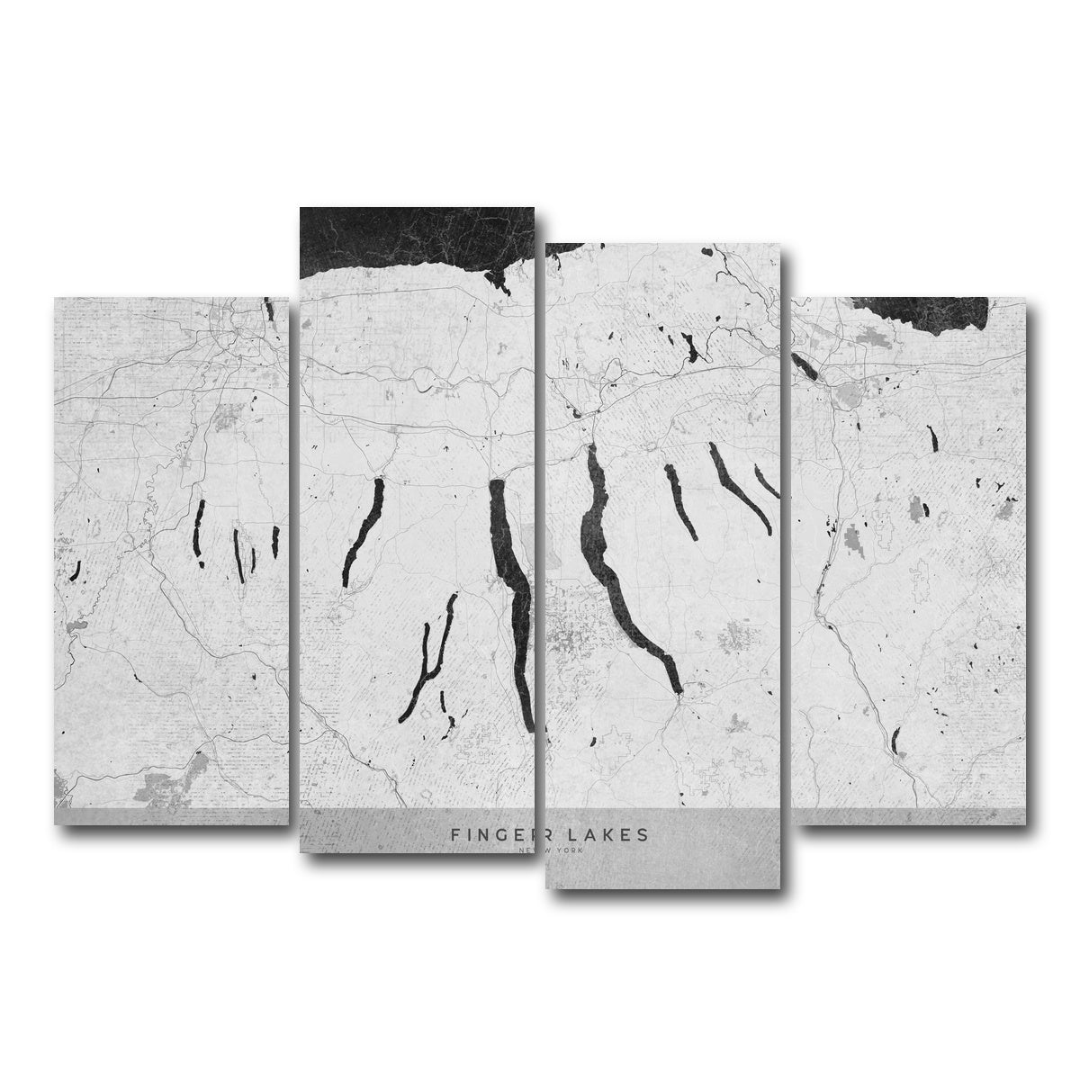 AUTO-MOCKUP WHITE | Finger Lakes Map 2 | 4 Piece | Gallery Wrap Canvas | group=4_normal