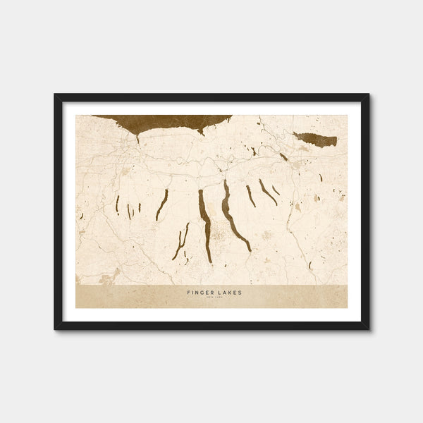 Finger Lakes Map Wall Art — Framed Print Format preview