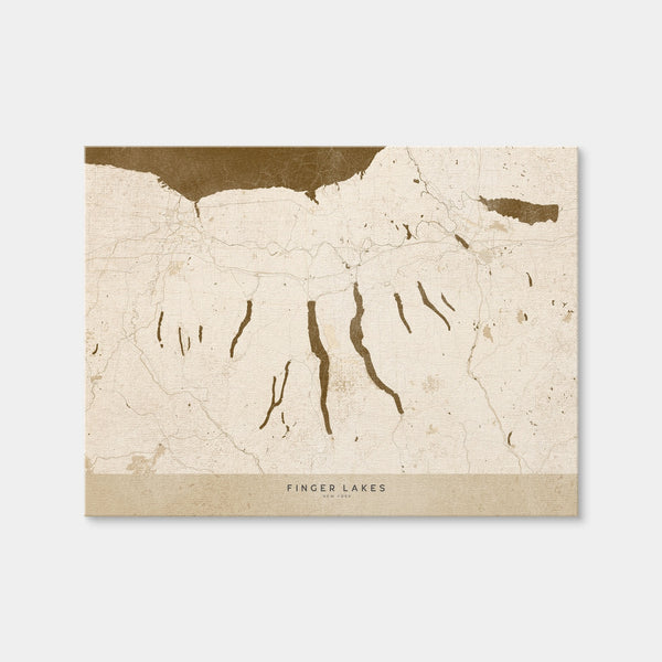 Finger Lakes Map Wall Art — Canvas Wrap Format preview