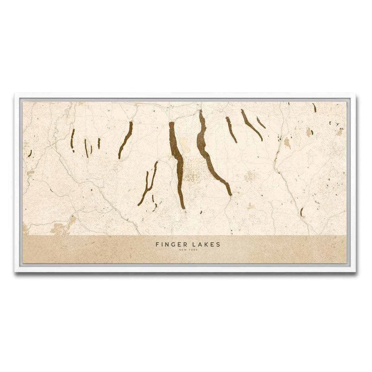 AUTO-MOCKUP WHITE | Finger Lakes Map | 1 Piece | White Framed Canvas | group=2x1