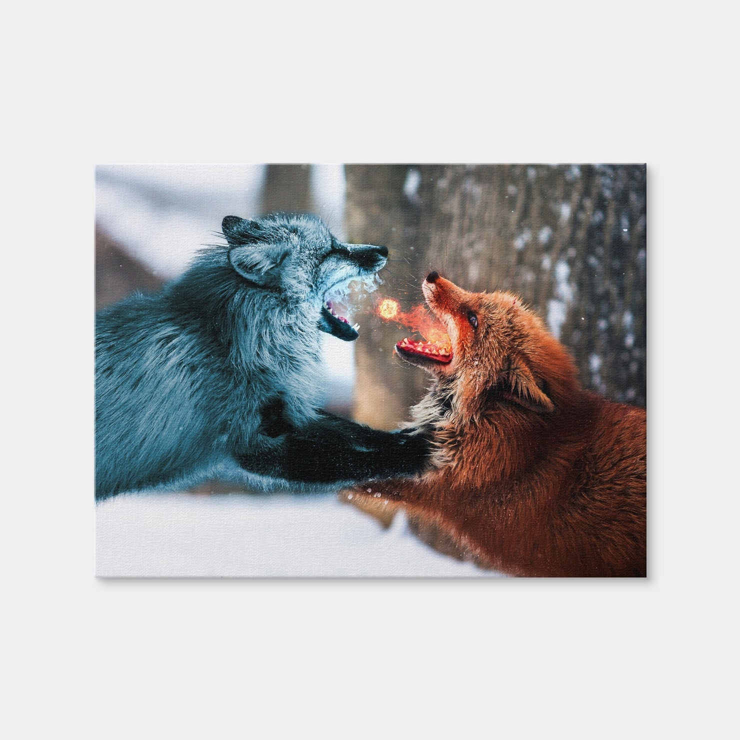 AUTO-MOCKUP WHITE | Fire vs Ice | 1 Piece | Gallery Wrap Canvas | group=4x3
