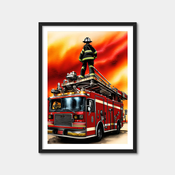 Firefighter Wall Art — Framed Print Format preview