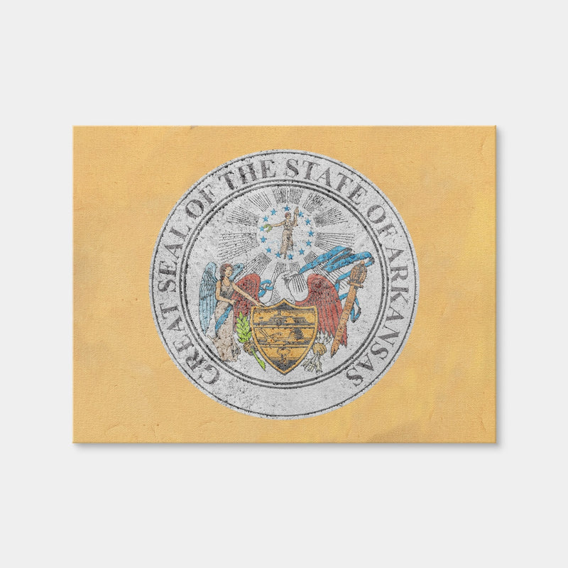 AUTO-MOCKUP WHITE | Flag of US state Arkansas seal | 1 Piece | Gallery Wrap Canvas | group=4x3