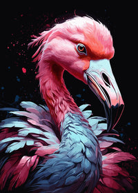 Flamingo Animal Colorful Wall Art