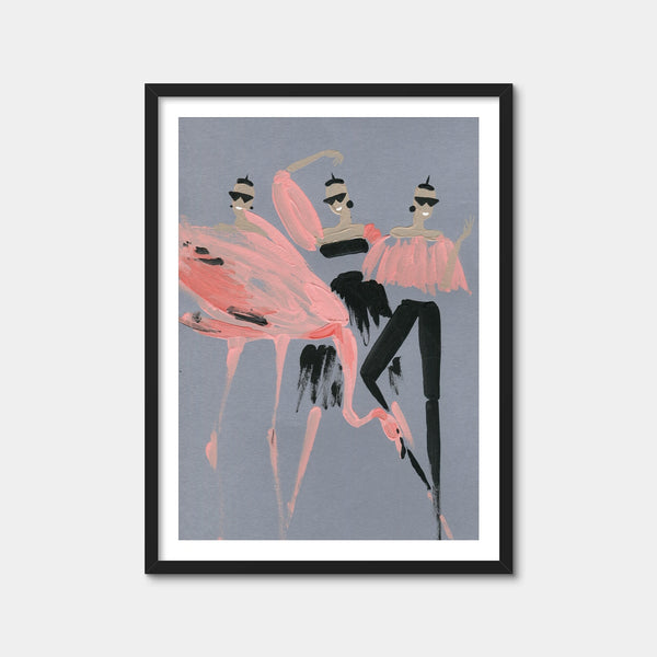 Flamingo Fashion Wall Art — Framed Print Format preview
