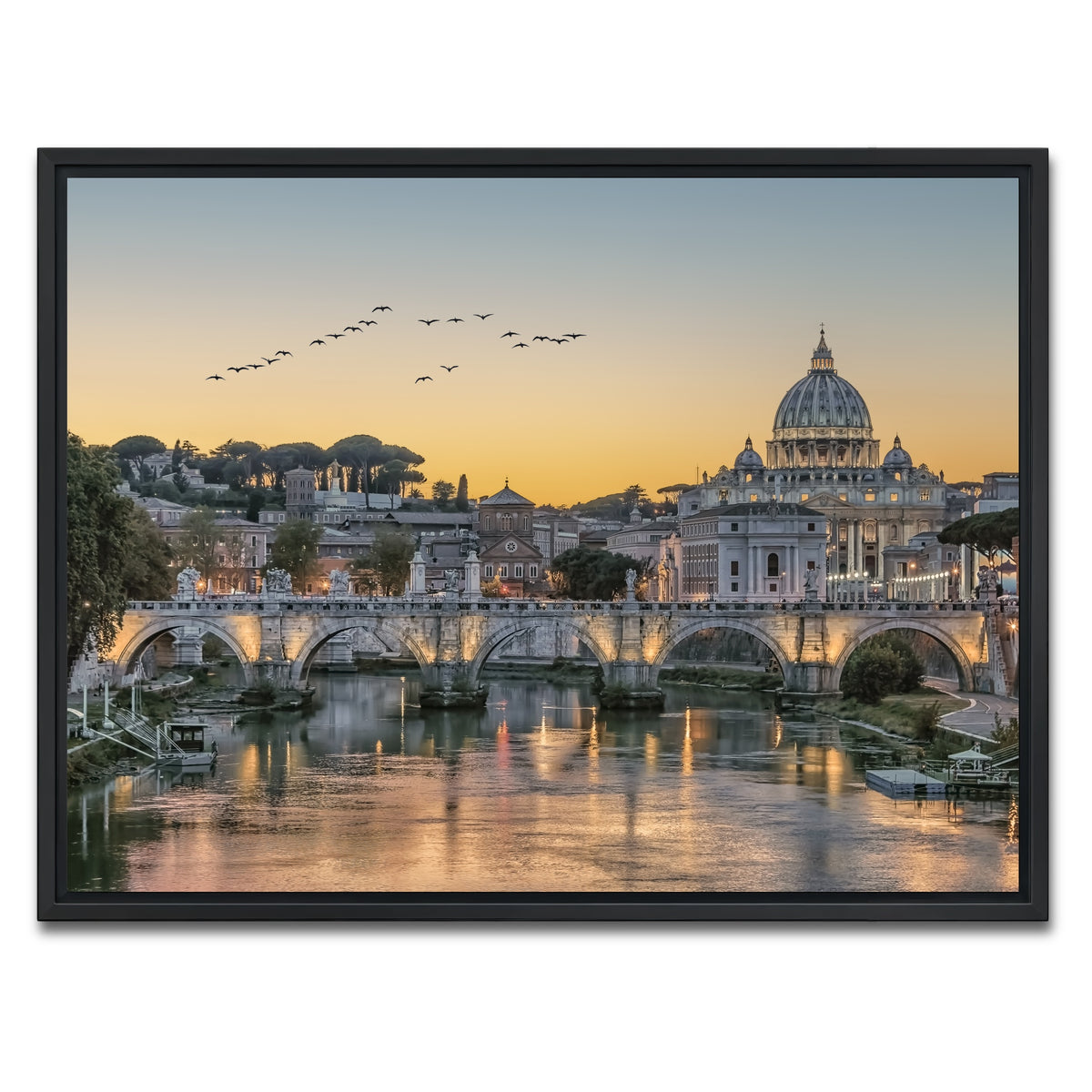 AUTO-MOCKUP WHITE | Flock Of Birds | 1 Piece | Black Framed Canvas | group=4x3
