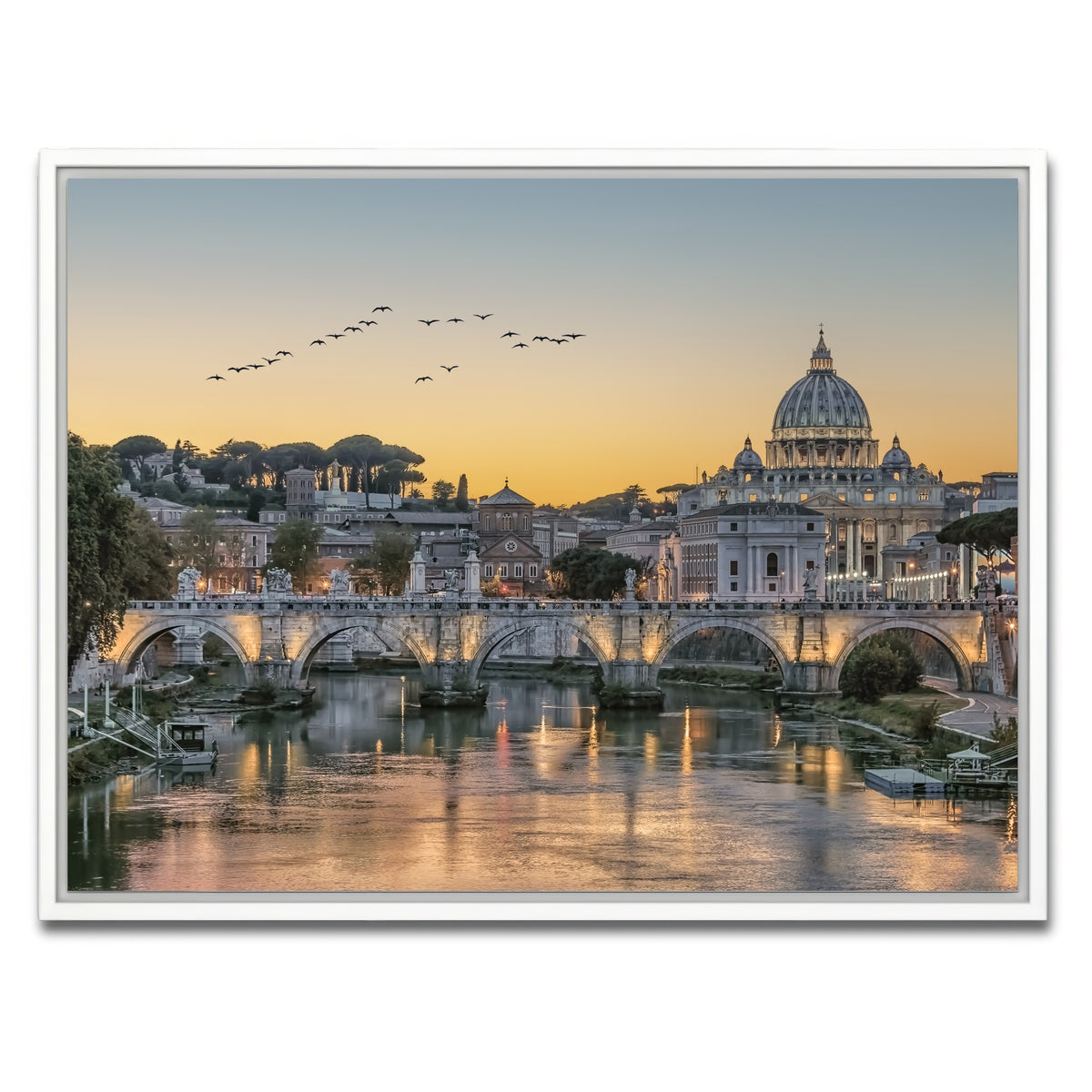AUTO-MOCKUP WHITE | Flock Of Birds | 1 Piece | White Framed Canvas | group=4x3