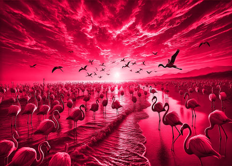 Flock of Flamingos Wall Art