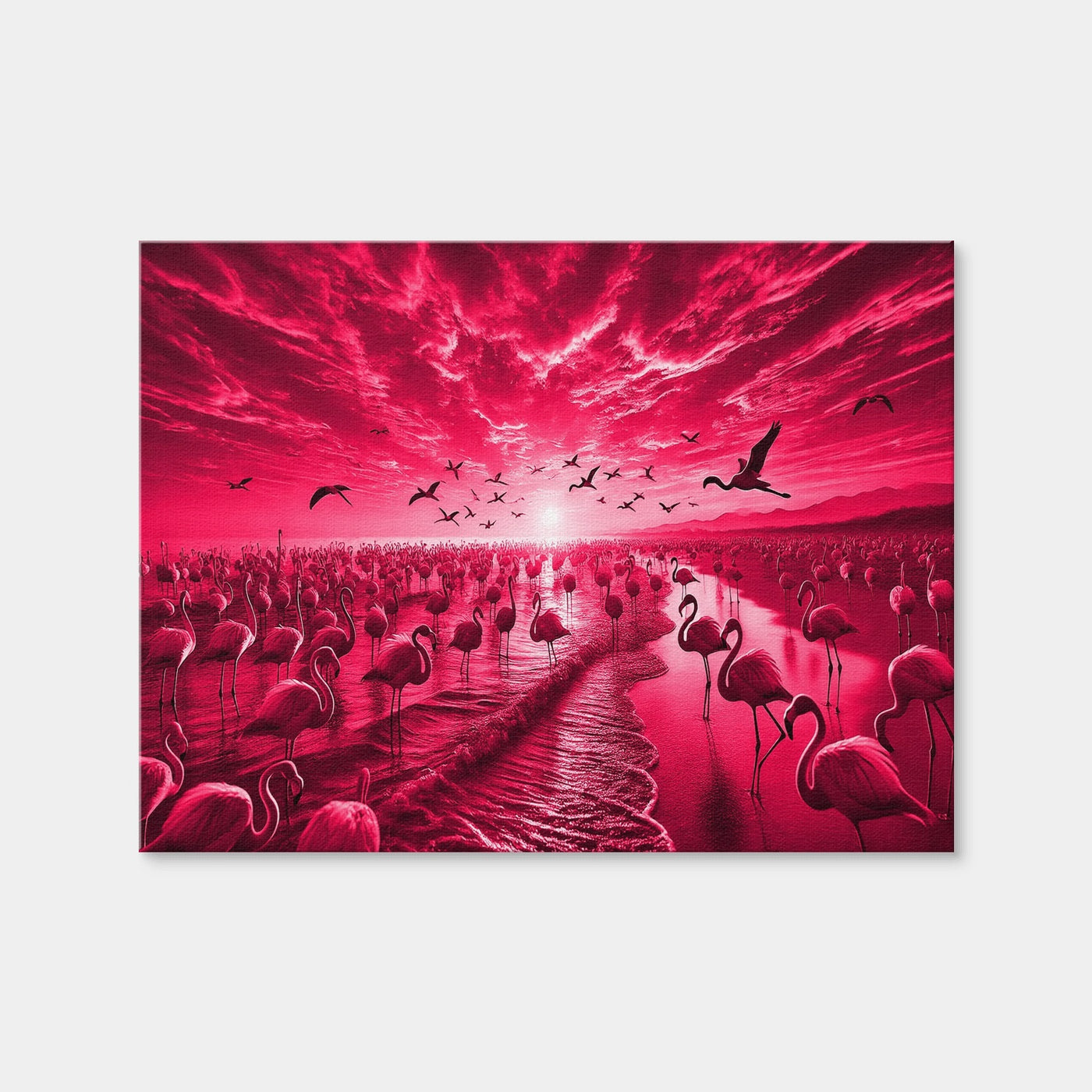 AUTO-MOCKUP WHITE | Flock of Flamingos | 1 Piece | Gallery Wrap Canvas | group=4x3