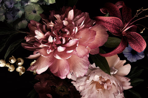 Floral on Black Wall Art