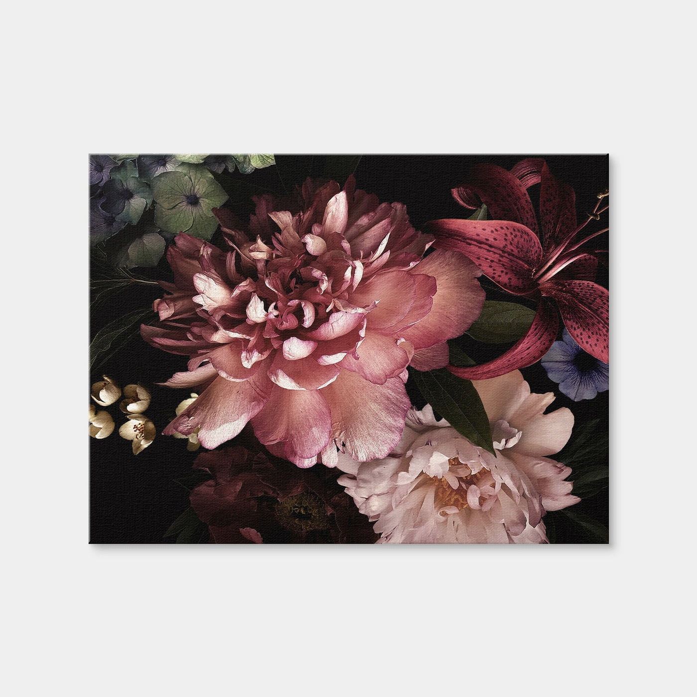 AUTO-MOCKUP WHITE | Floral on Black | 1 Piece | Gallery Wrap Canvas | group=4x3