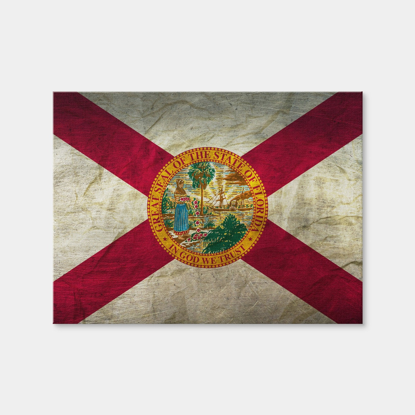AUTO-MOCKUP WHITE | Florida Flag Grunge | 1 Piece | Gallery Wrap | group=4x3