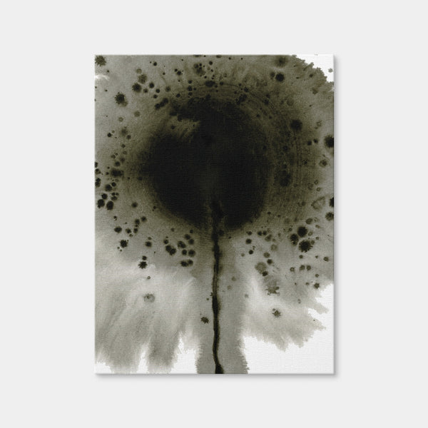 Flower Grey Spatter Wall Art — Canvas Wrap Format preview