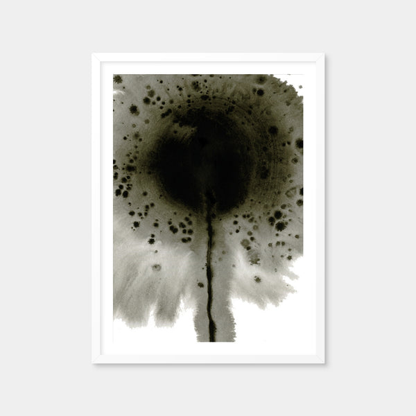 Flower Grey Spatter Wall Art — Framed Print Format preview