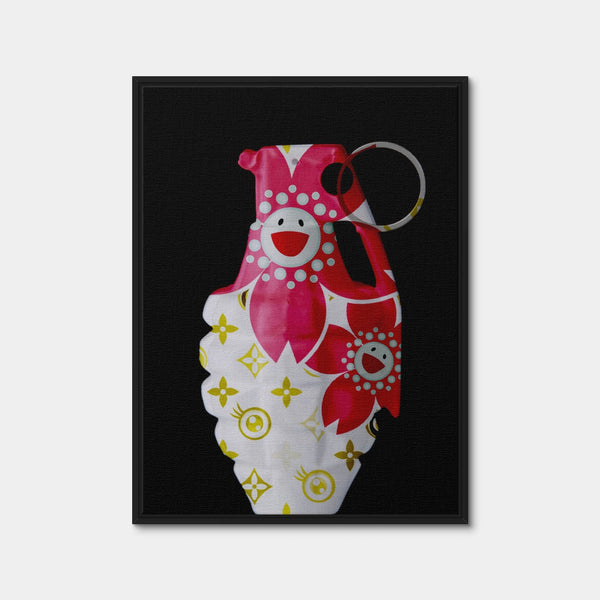 Flower Power Grenade Wall Art — Framed Canvas Format preview