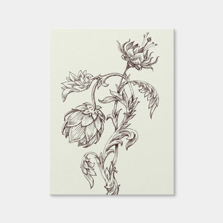 AUTO-MOCKUP WHITE | Flowers Sketch | 1 Piece | Gallery Wrap Canvas | group=3x4