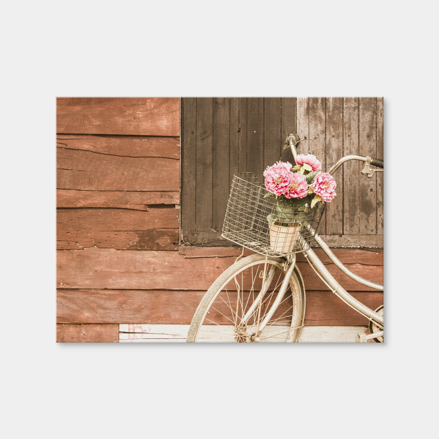 AUTO-MOCKUP WHITE | Flowers in a Bicycle Basket | 1 Piece | Gallery Wrap Canvas | group=4x3