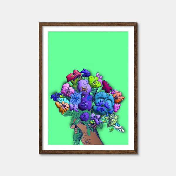 Flowers in Hand Wall Art — Framed Print Format preview