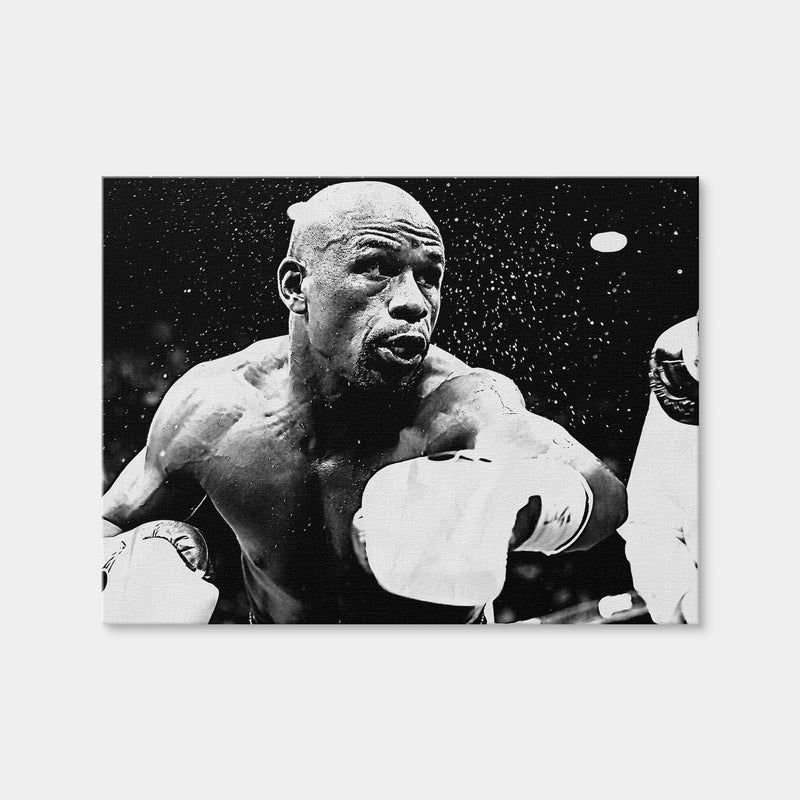 AUTO-MOCKUP WHITE | Floyd Mayweather Jr. Grayscale | 1 Piece | Gallery Wrap Canvas | group=4x3