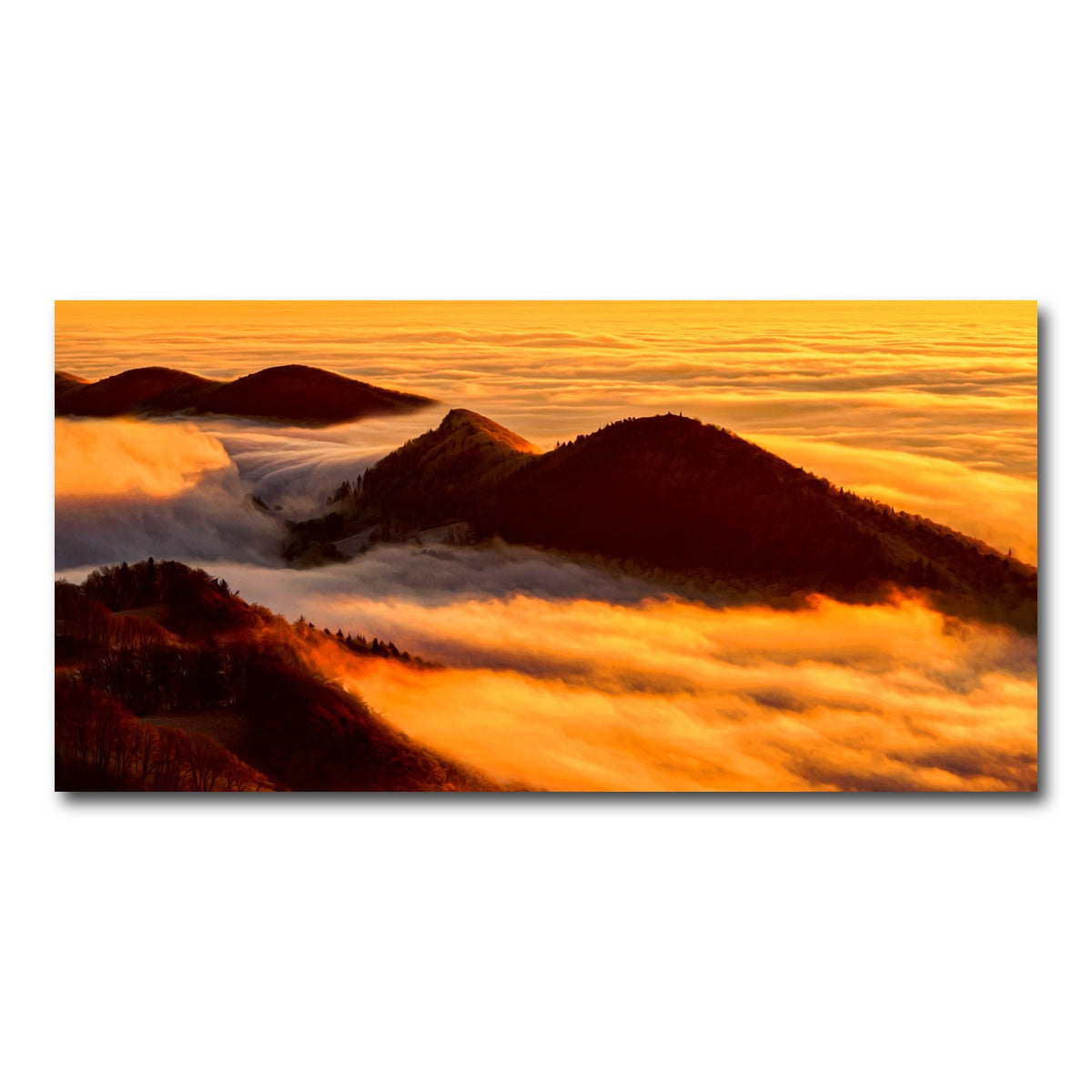 AUTO-MOCKUP WHITE | Foggy Sunset | 1 Piece | Gallery Wrap Canvas | group=2x1