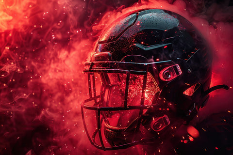Football Helmet Red Wall Art