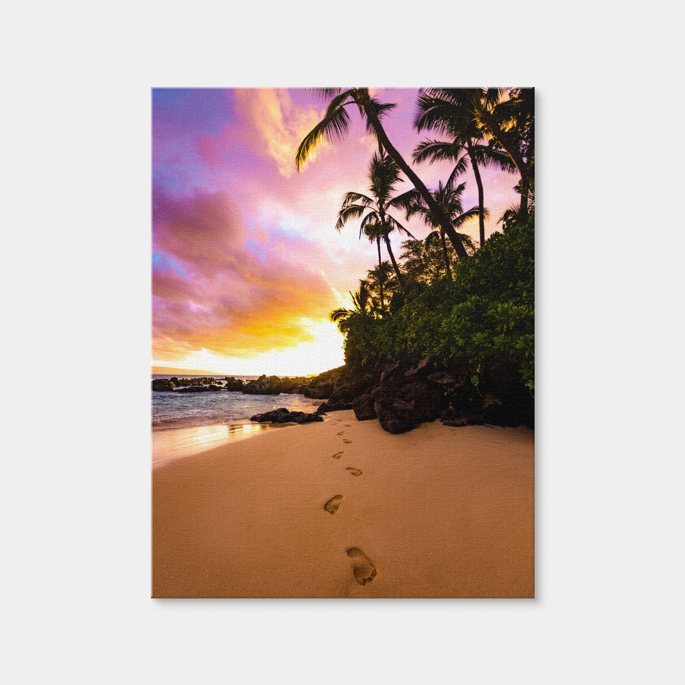 AUTO-MOCKUP WHITE | Footprints in the Sand | 1 Piece | Gallery Wrap Canvas | group=3x4