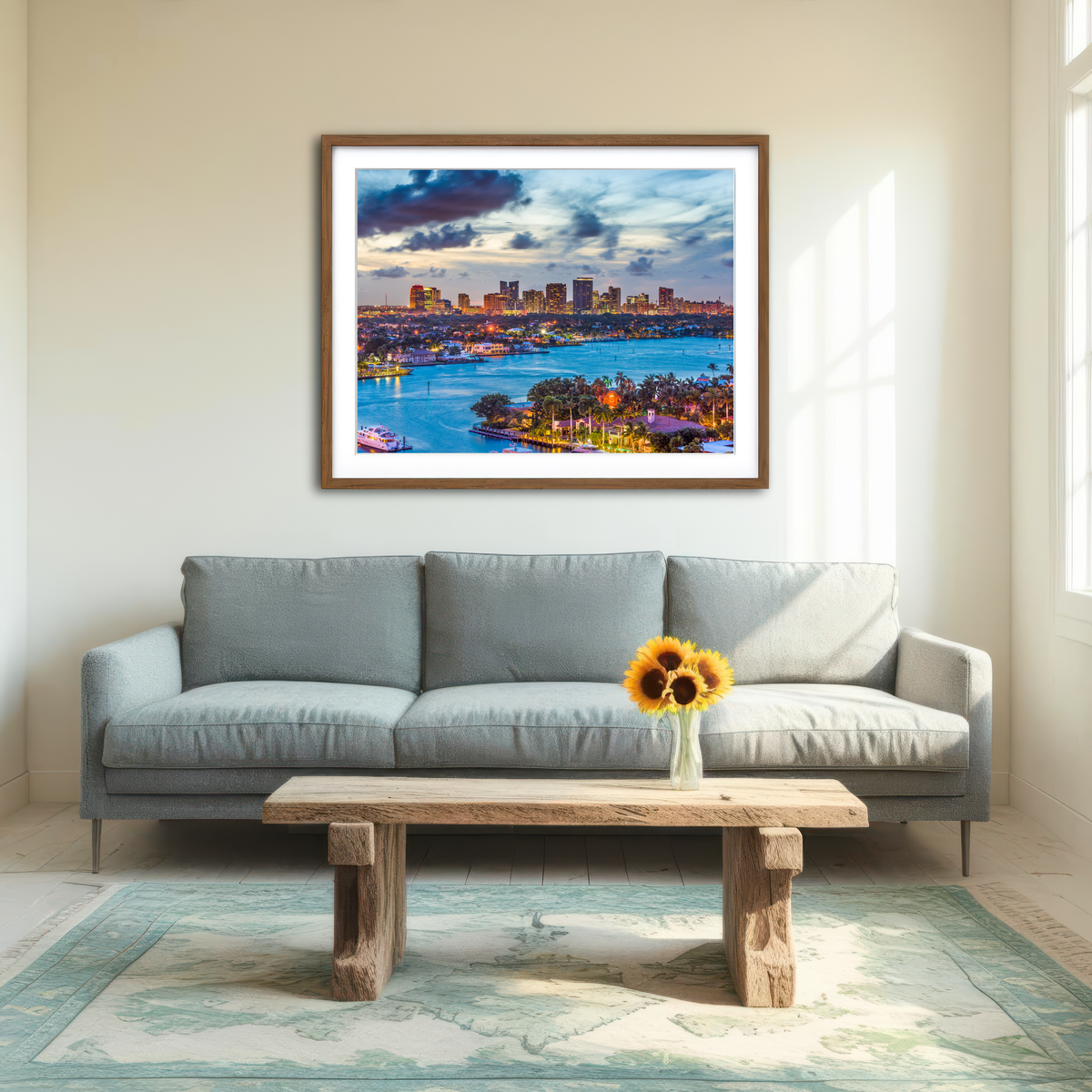 AUTO-MOCKUP ROOM | Fort Lauderdale Skyline Wall Art