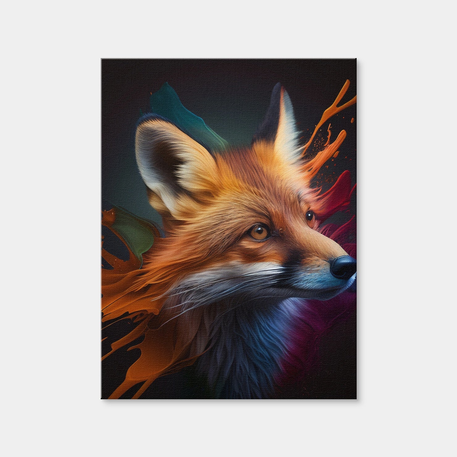 AUTO-MOCKUP WHITE | Fox Portrait | 1 Piece | Gallery Wrap Canvas | group=3x4