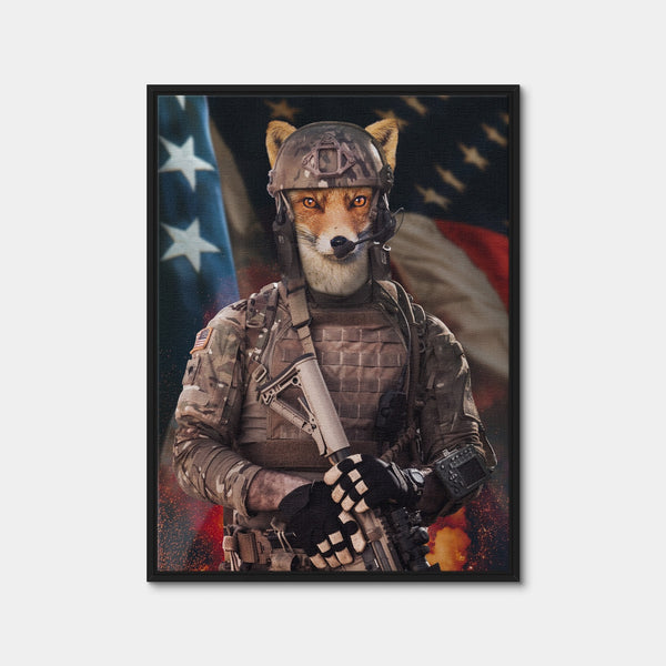 Fox Soldier Wall Art — Framed Canvas Format preview