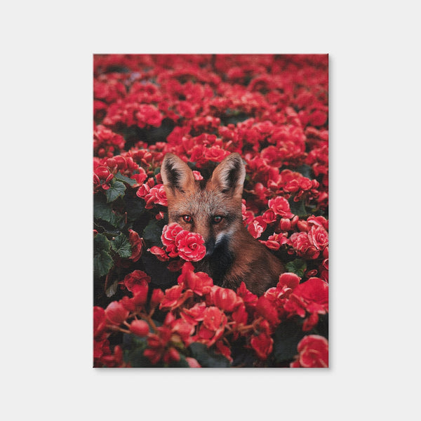 Fox and Flowers Wall Art — Canvas Wrap Format preview