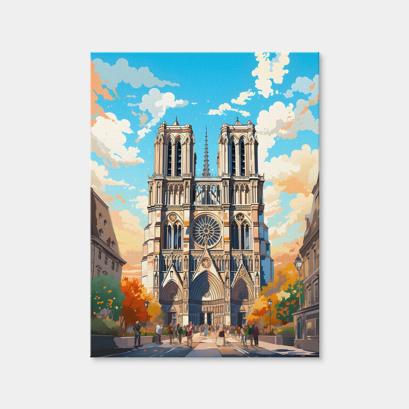 AUTO-MOCKUP WHITE | France - Notre Dame Cathedral | 1 Piece | Gallery Wrap Canvas | group=3x4
