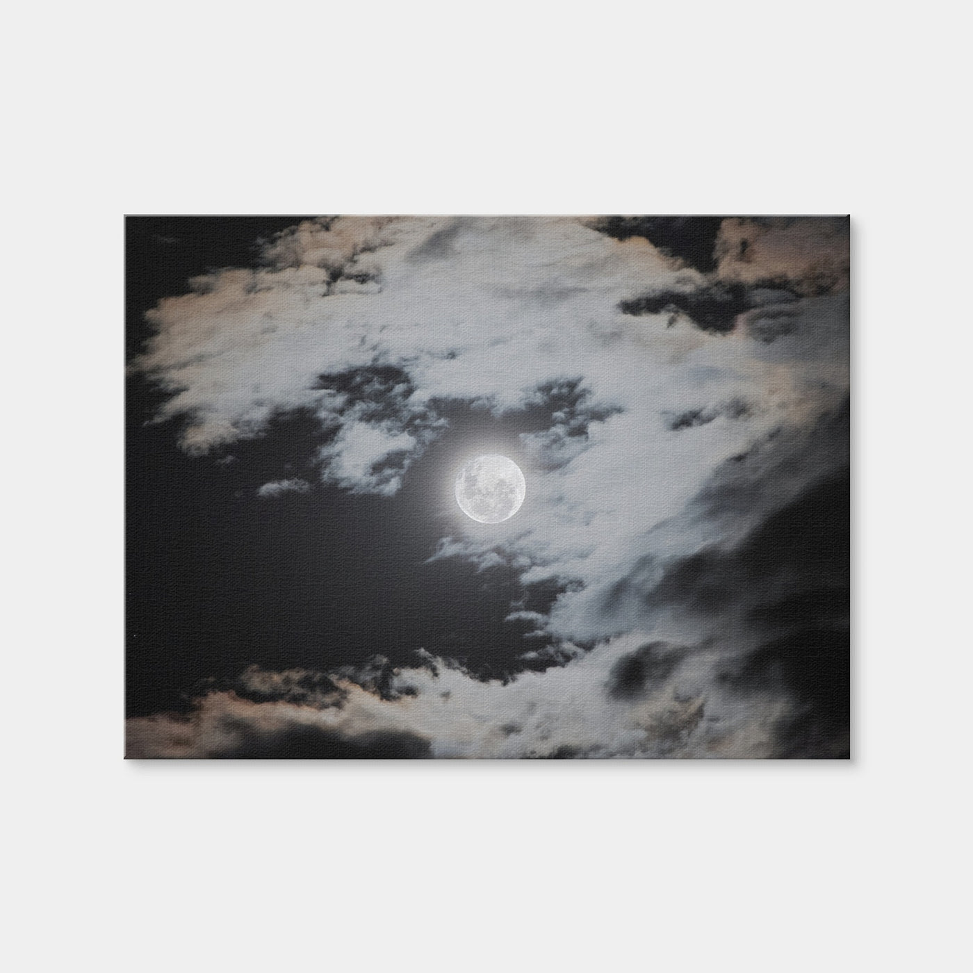 AUTO-MOCKUP WHITE | Full Moon Behind Clouds | 1 Piece | Gallery Wrap Canvas | group=4x3
