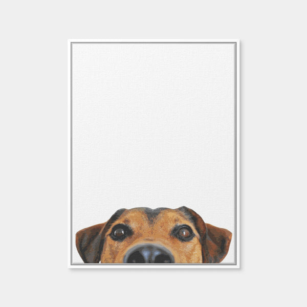 Funny Dog Face Wall Art — Framed Canvas Format preview
