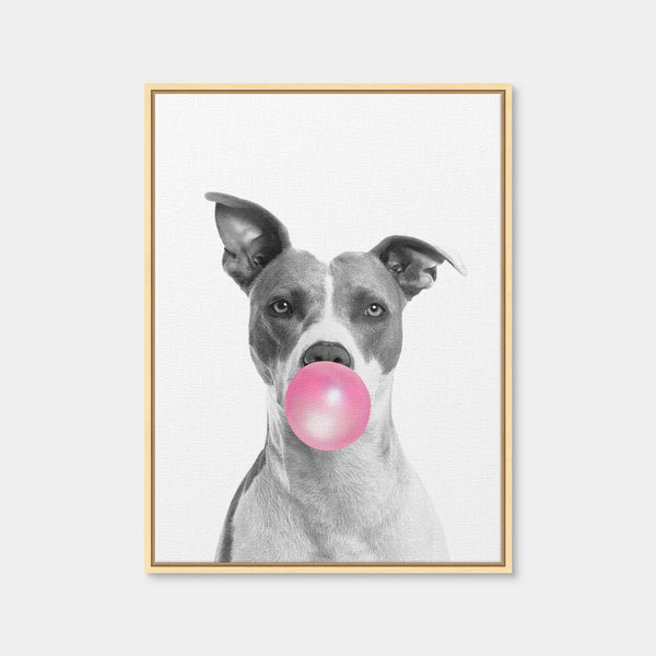 Funny Dog Wall Art — Framed Canvas Format preview