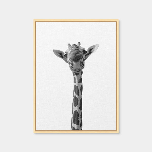 Funny Giraffe Wall Art — Framed Canvas Format preview