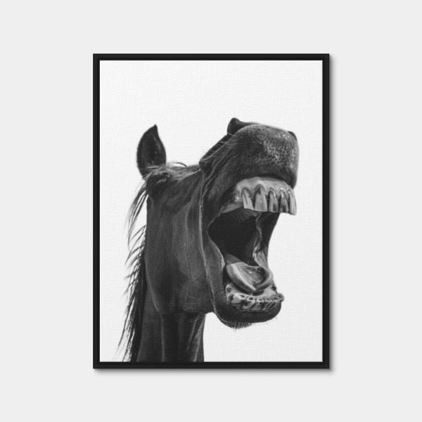 Funny Horse Wall Art — Framed Canvas Format preview