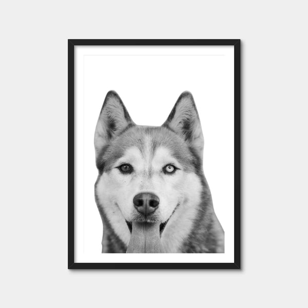 Funny Siberian Husky Wall Art — Framed Print Format preview