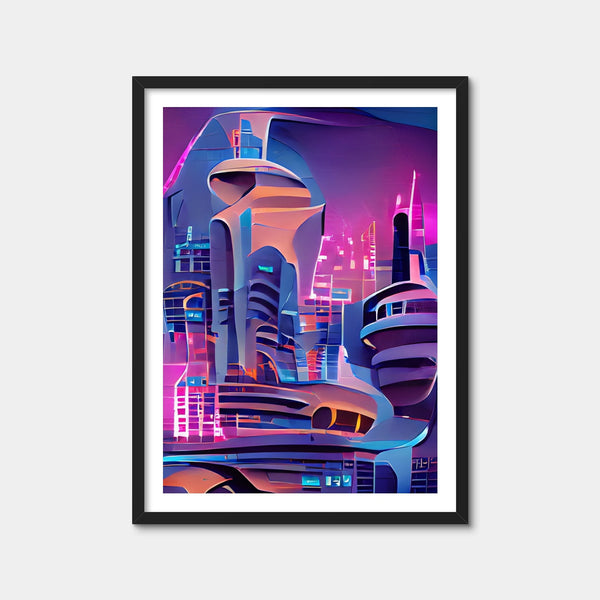 Futuristic City Wall Art — Framed Print Format preview
