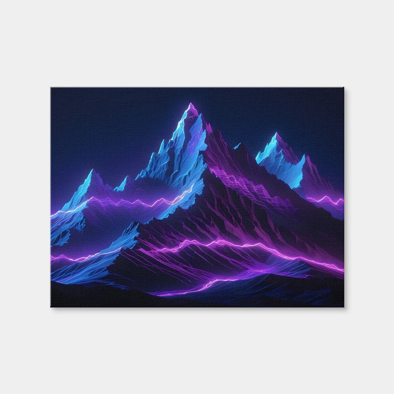 AUTO-MOCKUP WHITE | Futuristic Mountain Range | 1 Piece | Gallery Wrap Canvas | group=4x3