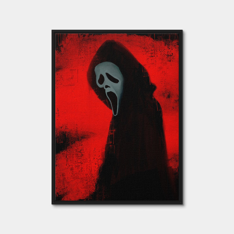 AUTO-MOCKUP WHITE | Ghost Face Portrait | 1 Piece | Black Framed Canvas | group=3x4